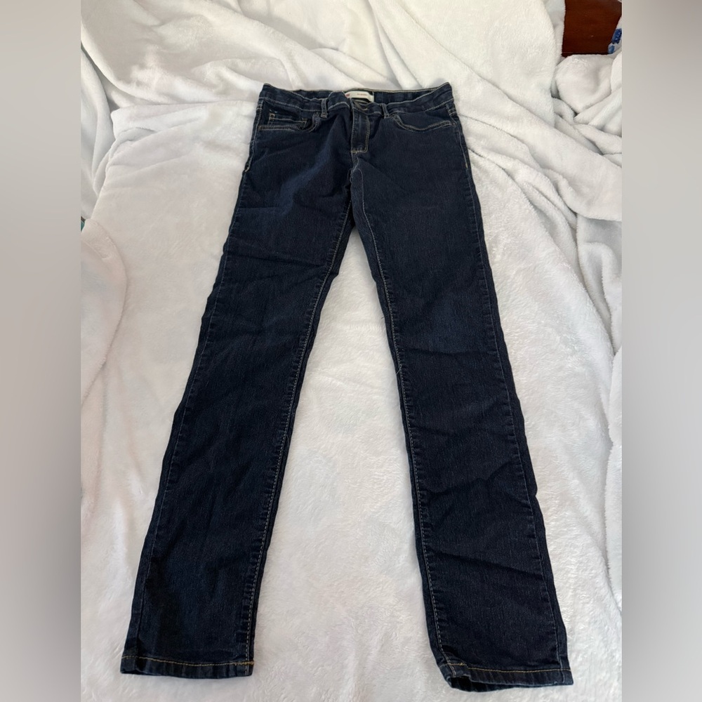 Levi’s 711 Skinny Dark Denim Girls Stretch Jeans  14